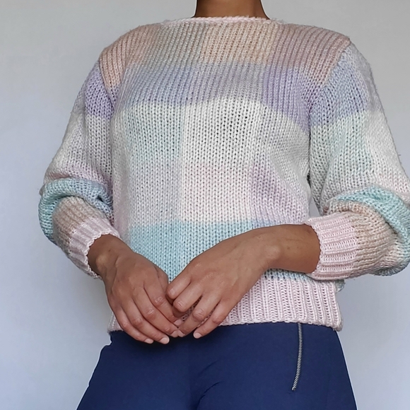 Vintage Multicolor  Knitted Sweater - Picture 6 of 8